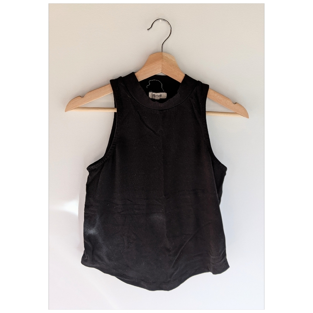 Madewell Black Mock Neck Swing Tank